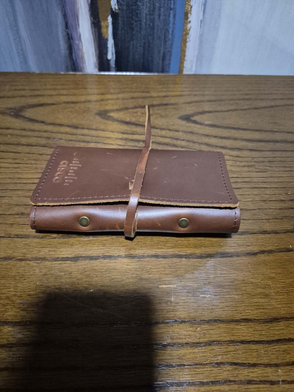 Leather Wrap Card Holder Wallet - Brown